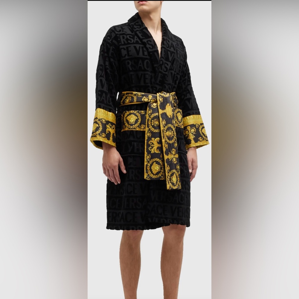 Versace Black and Gold Men's Robe